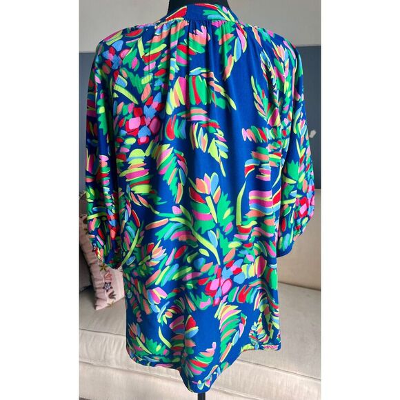 Floral Escapada Living Blouse Size M in blue, green, pink multicolor - Picture 2 of 6